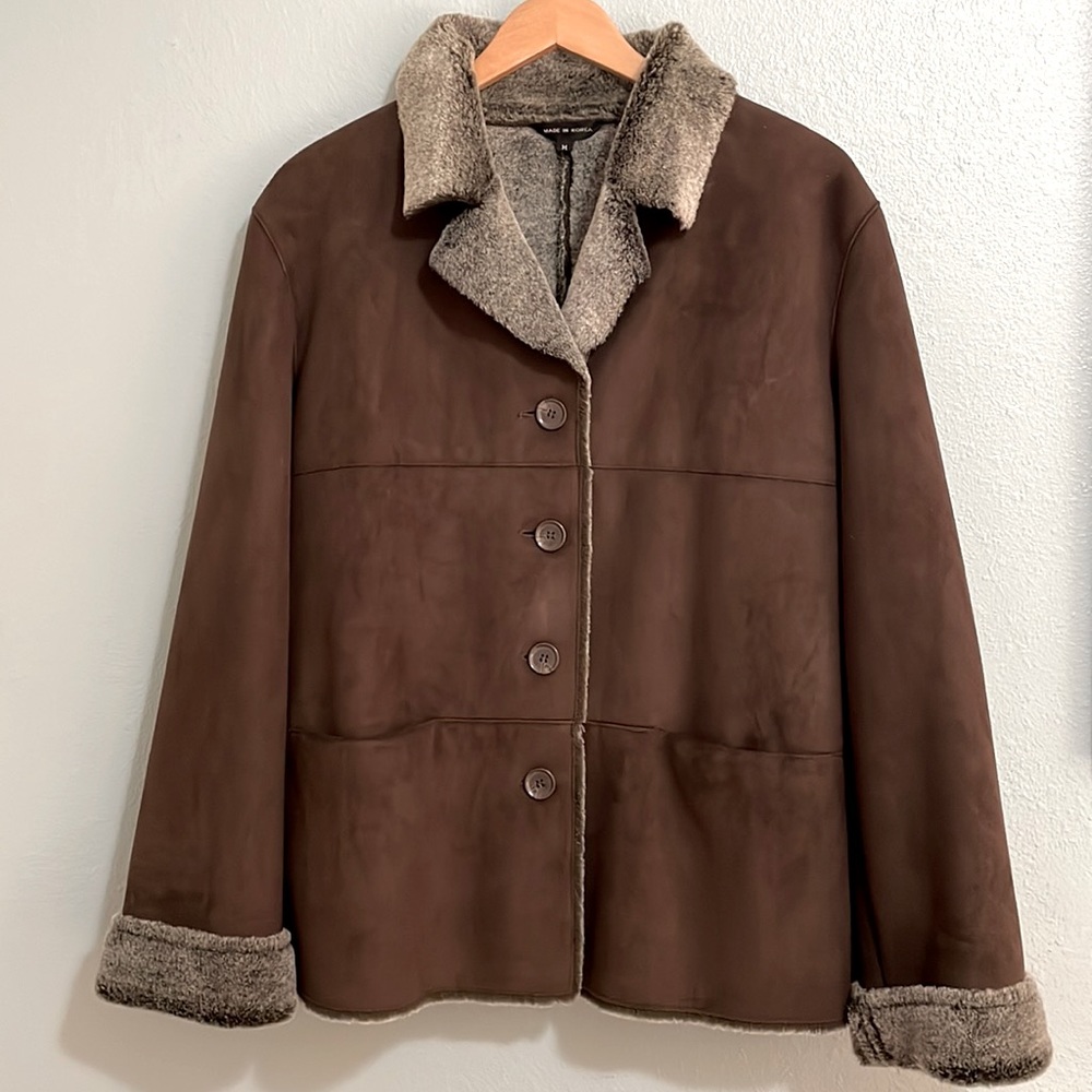 Denali sueded & faux fur coat